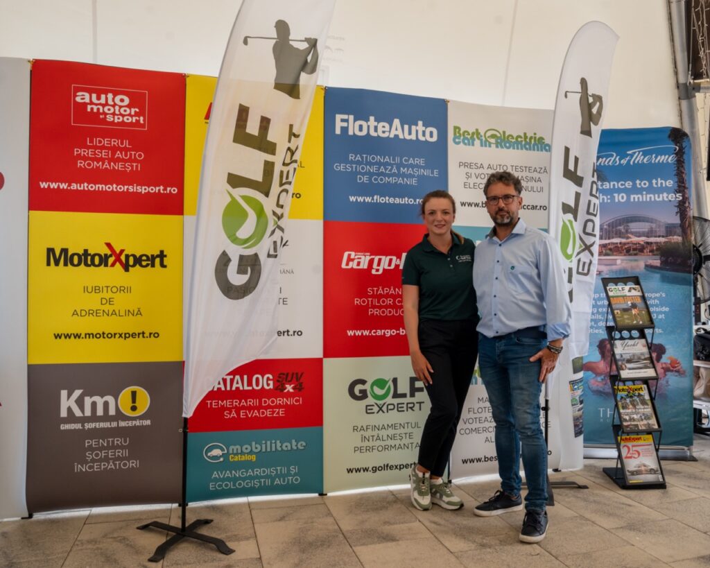 Laura Iacob - Lady Captain all Bucharest Golf CLub și Adrian Drăgan  - Redactor Șef GolfExpert. Foto: Daniel Faluvegi